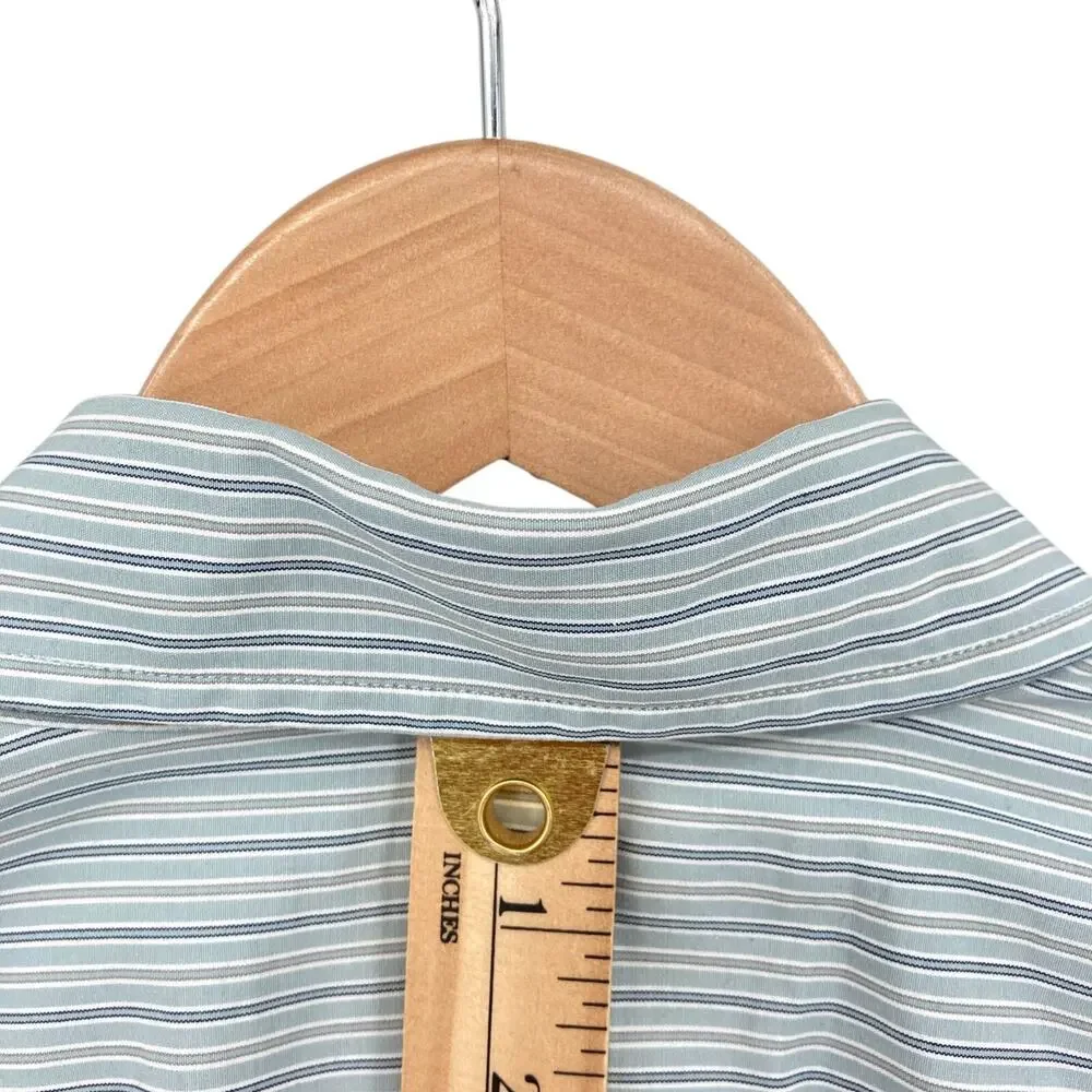 Banana Republic Long Sleeve Shirt Medium Mens Blue Striped Slim Fit Button Down